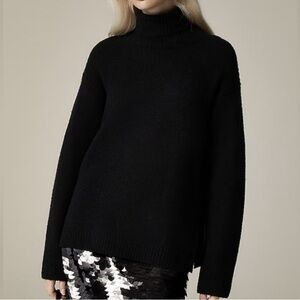 J. CREW  Black Turtleneck Sweater in  Supersoft Yarn AF023 sz S